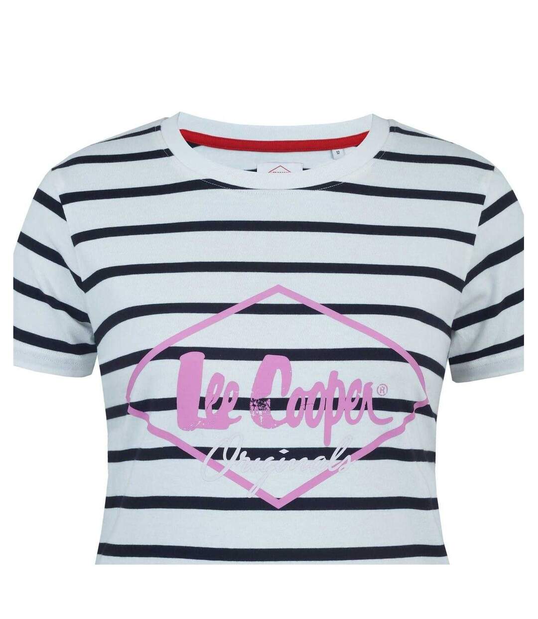 T-shirt Motif/style Losange Femme Noir Blanc Rose Lee Cooper-3