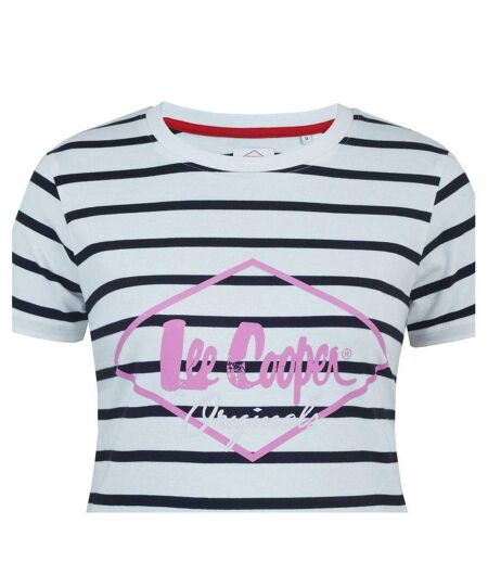 T-shirt Motif/style Losange Femme Noir Blanc Rose Lee Cooper