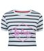 T-shirt Motif/style Losange Femme Noir Blanc Rose Lee Cooper-3