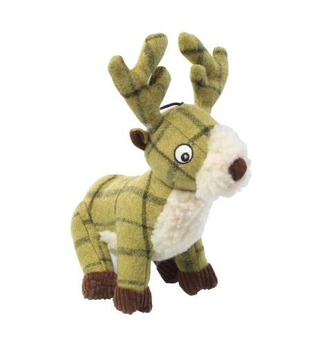 House Of Paws Tweed Plush Stag Dog Toy (Green) (One Size) - UTBZ3545