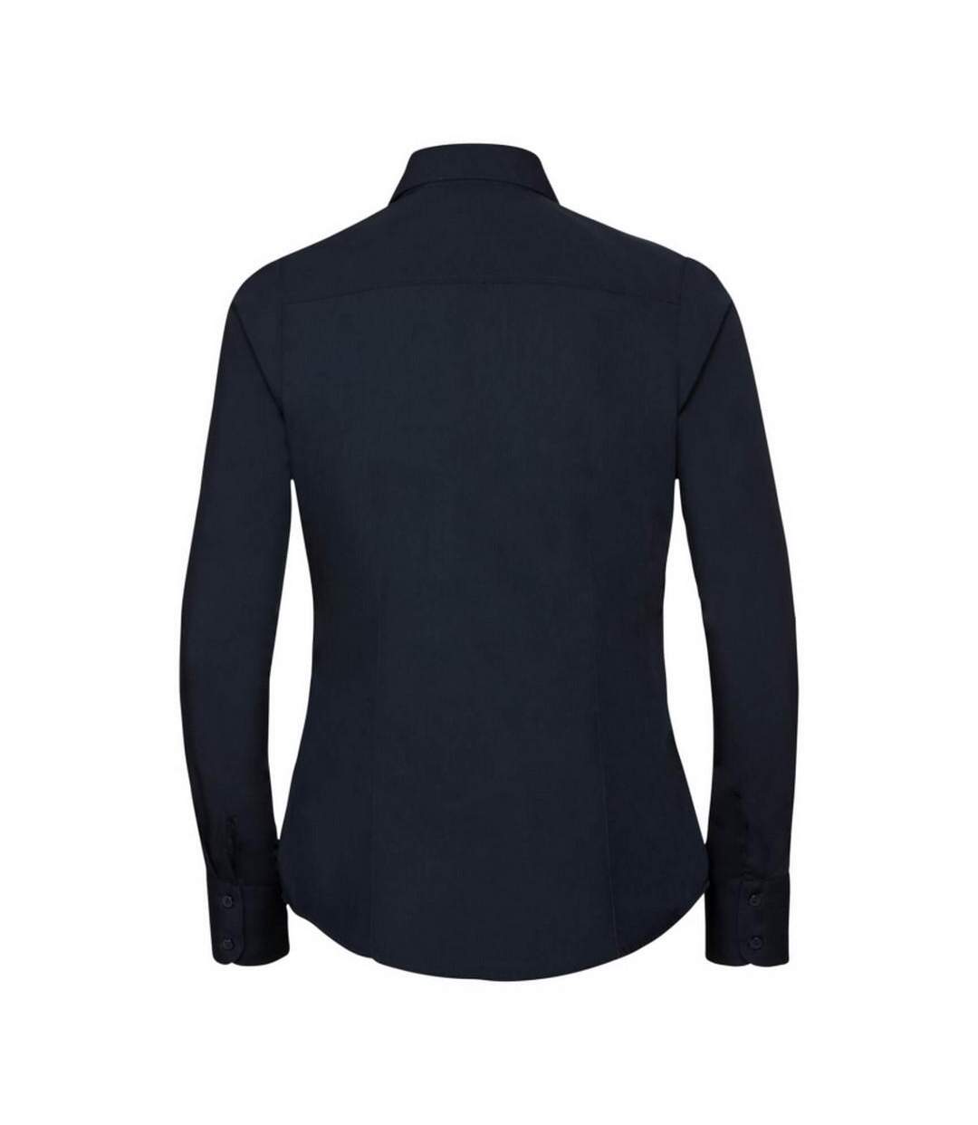 Collection Chemisier À Manches Longues En Popeline Femme Bleu Marine Russell-2