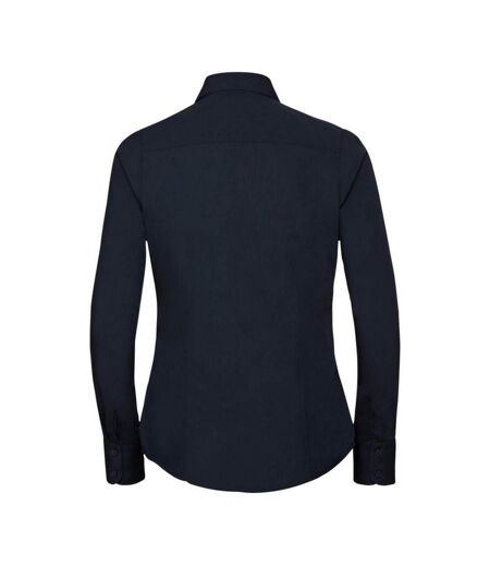 Collection Chemisier À Manches Longues En Popeline Femme Bleu Marine Russell