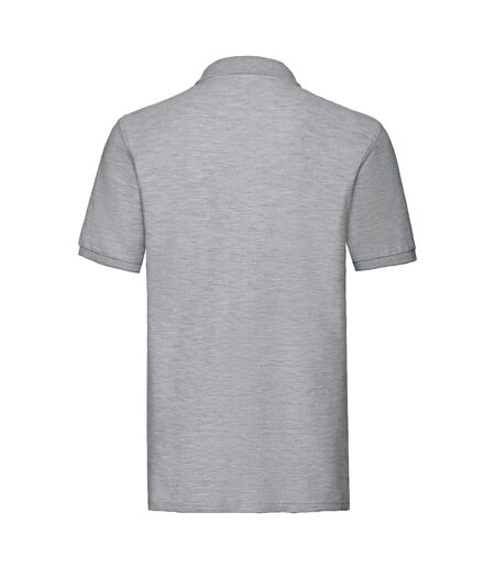Mens premium pique polo shirt amber heather Fruit of the Loom