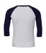 Canvas Mens 3/4 Sleeve Baseball T-Shirt (White/Navy) - UTBC1332