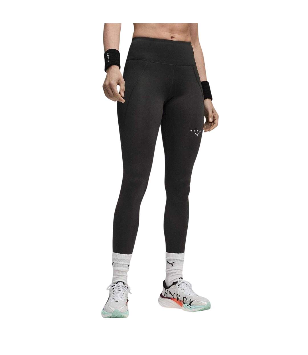 Womens/ladies Hyrox Performance Compression Tight Leggings  Black Puma-3