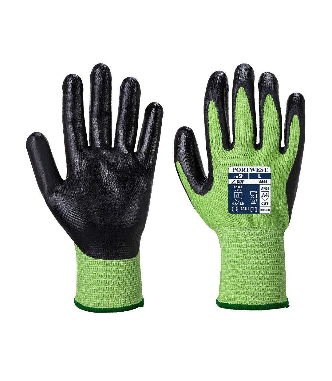 Gants anti-coupures Portwest A645 Green Cut 5 Mousse Nitrile