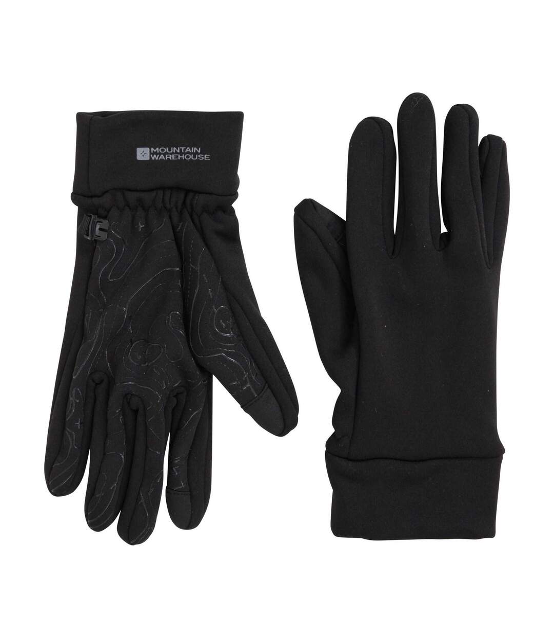 Unisex Adult Grippi Fleece Lined Active Cycling Gloves Black Mountain Warehouse-3