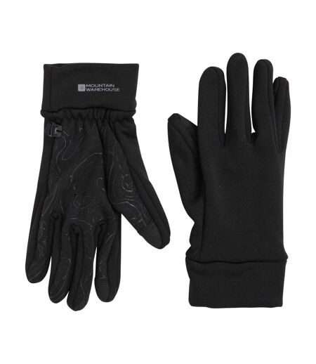 Unisex Adult Grippi Fleece Lined Active Cycling Gloves Black Mountain Warehouse