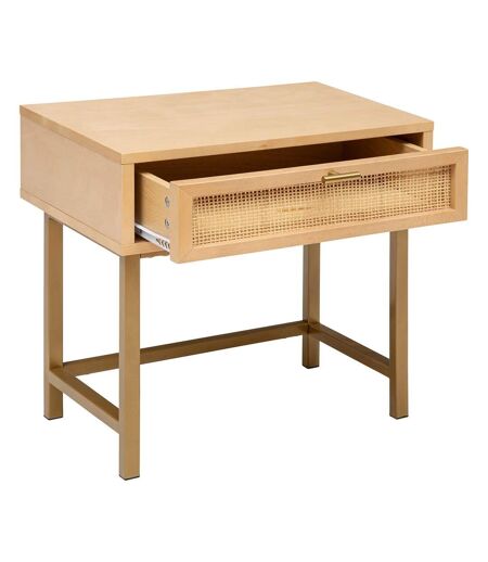 Chevet 1 tiroir en cannage RAYO - Beige