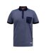 Mens D555 Oxley Fine Stripe Jersey Patch Pocket Kingsize Polo Shirt Navy Duke-2