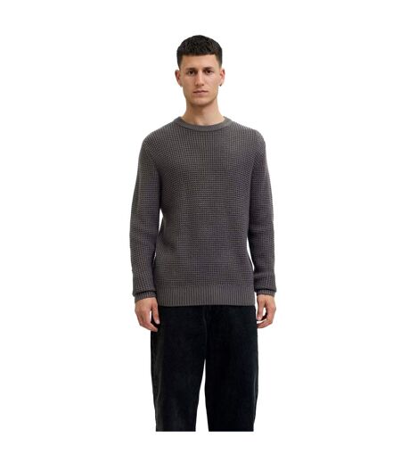 Pull Manches Longues Motif/style Texturé Homme Anthracite Jack And Jones