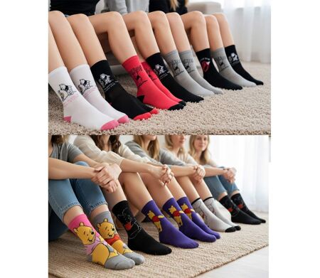 Disney – Chaussettes Femme Licence Winnie l’ourson Pack de 10 Paires MIX SURPRISE