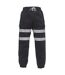 Unisex adult hi-vis jogging bottoms black Yoko-1