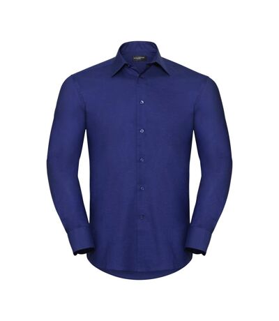 Russell Collection Mens Long Sleeve Easy Care Tailored Oxford Shirt (Bright Royal) - UTBC1015