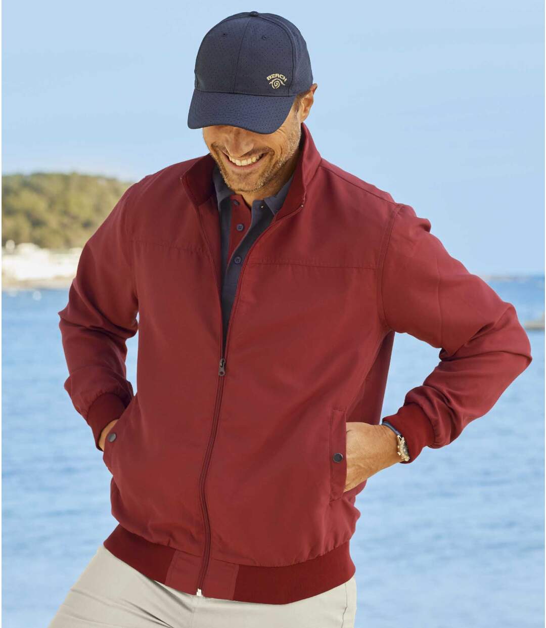 Men's Red Microfibre Summer Jacket Atlas For Men