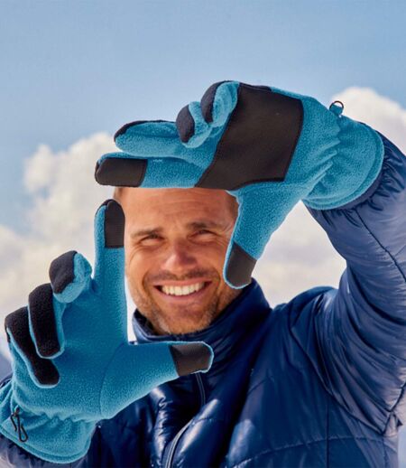 Men's Fleece Touchscreen Gloves - Blue 