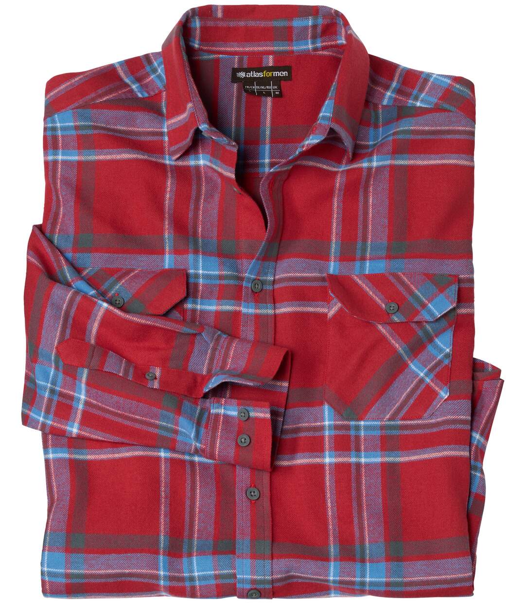 Chemise authentique à carreaux homme - rouge bleu