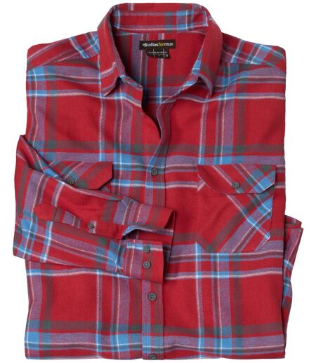 Men's Red Checked Flannel Shirt