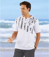 Men's Lace-Up Short Sleeve T-Shirt - White Atlas For Men