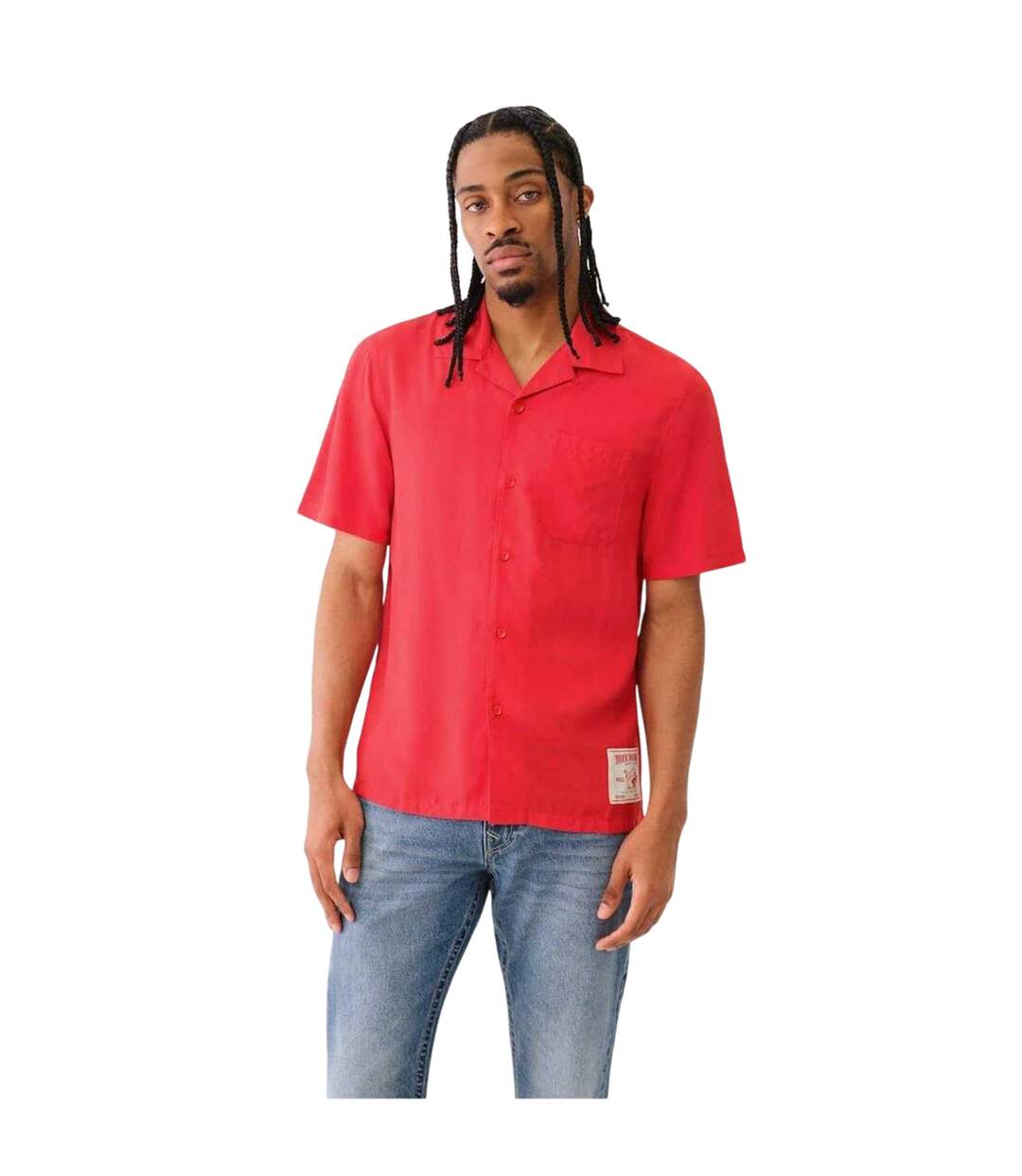 Chemise Manches Courtes Homme Rouge Vif True Religion-2