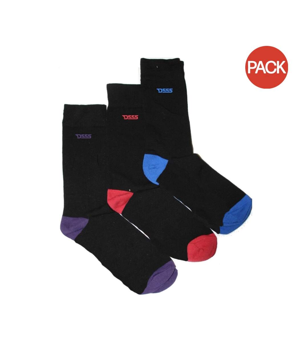 Chaussettes d555 pheonix homme bleu/rouge/violet Duke