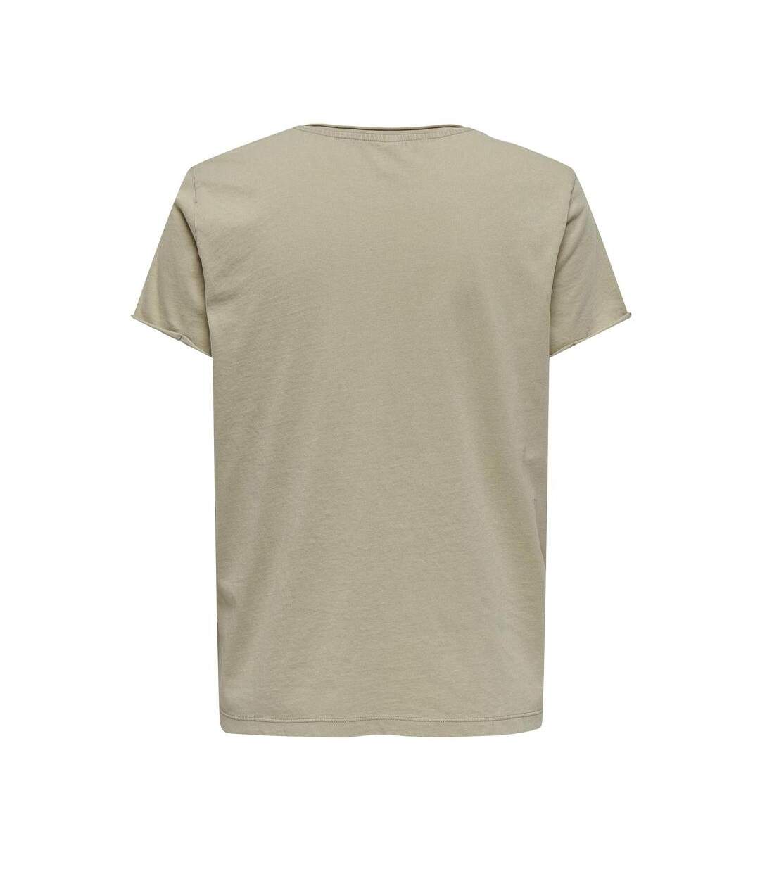 T-shirt Beige Femme Only Lucy Life - L