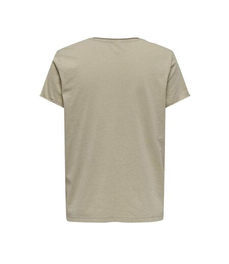 T-shirt Beige Femme Only Lucy Life - L