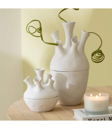 Vase Corail en Argile Seymour 29cm Blanc