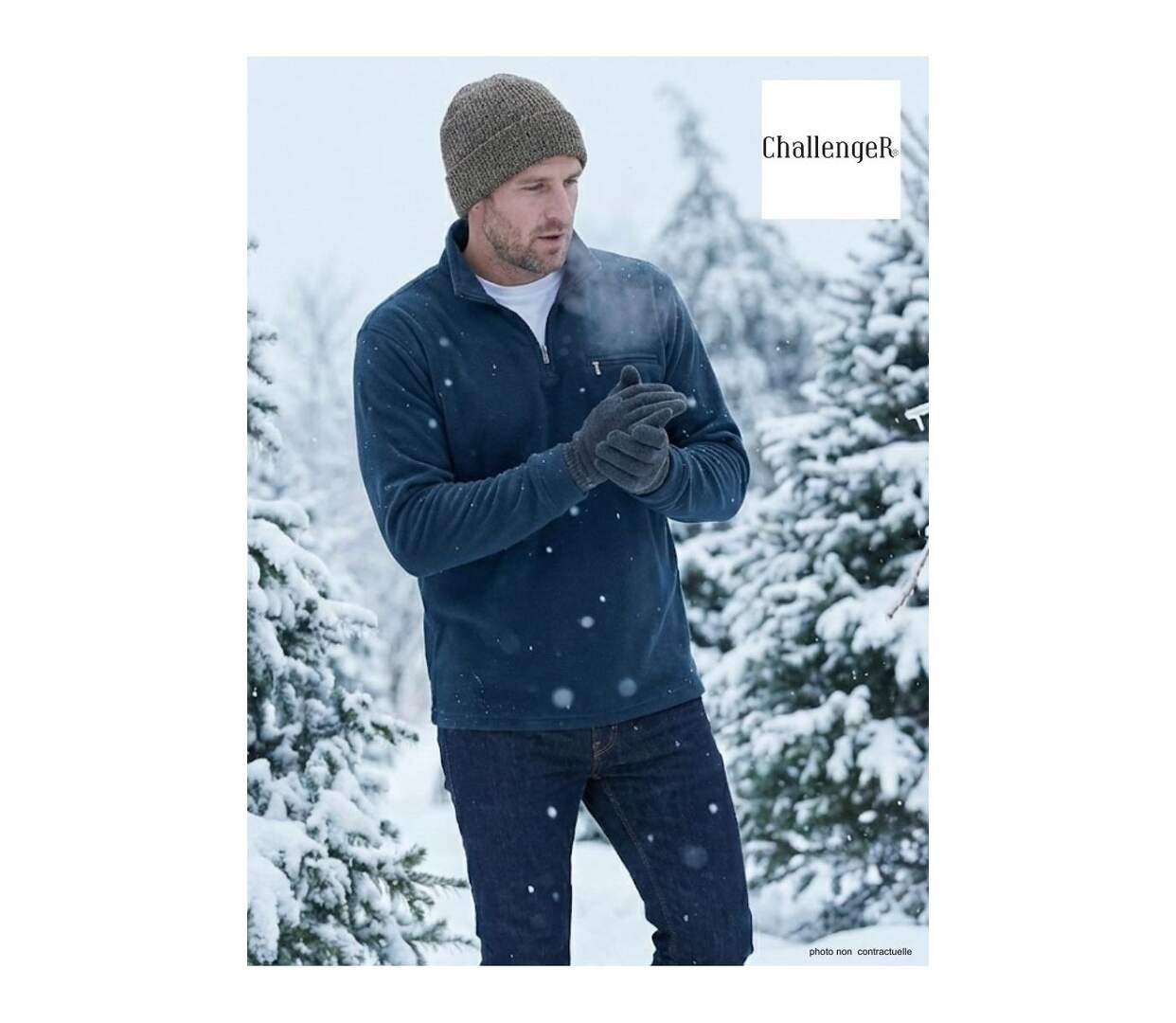 Sweat Polaire Col Zippé 1 Poche Caribou1 Challenger-1