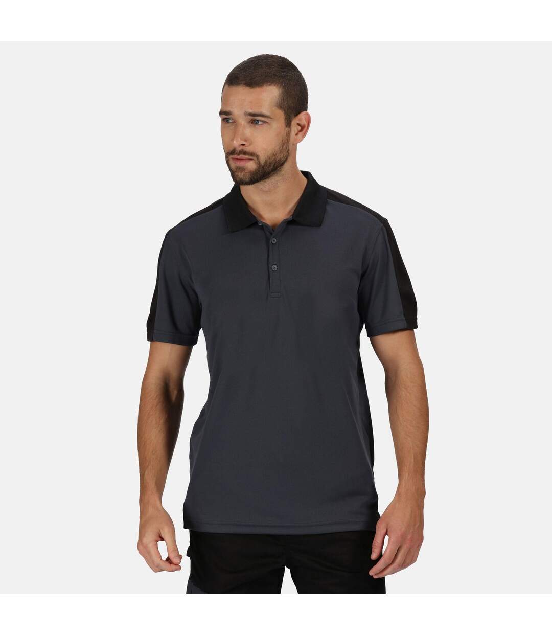 Polo Contrast Homme Gris Noir Regatta-1