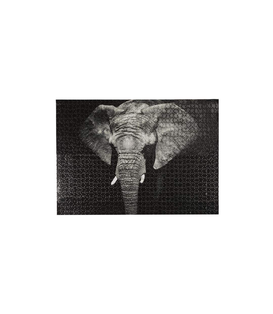 Puzzle Éléphant 1000 Pièces 48x73cm Noir & Gris-1