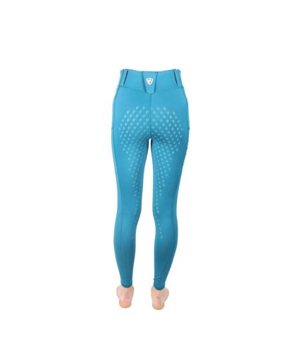 Womens/ladies soria horse riding tights teal HYCONIC