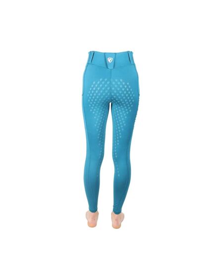 Womens/ladies soria horse riding tights teal HYCONIC