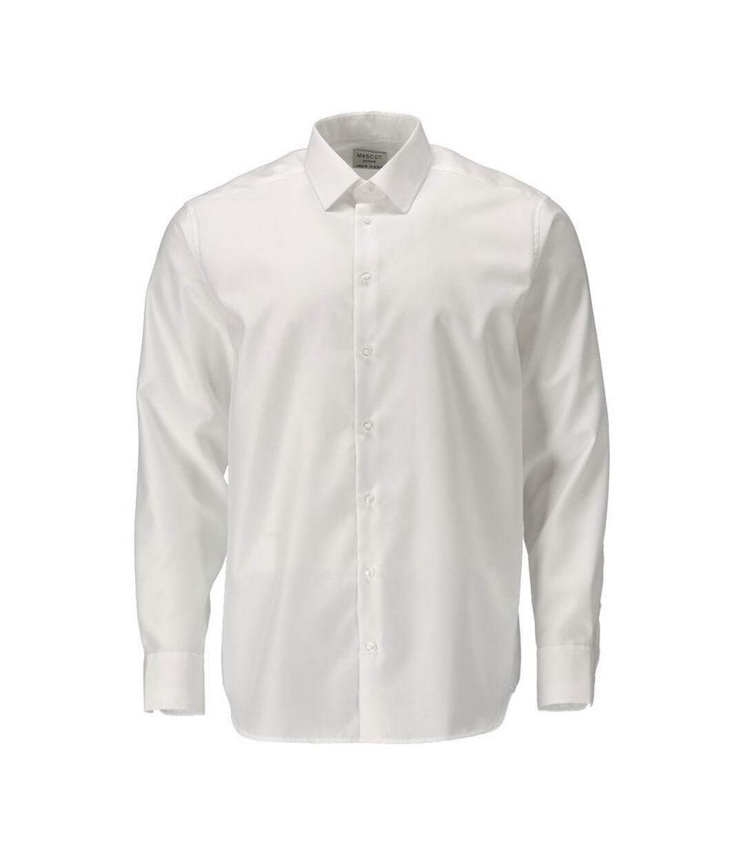 Mens Frontline Poplin Classic Shirt White Mascot-1