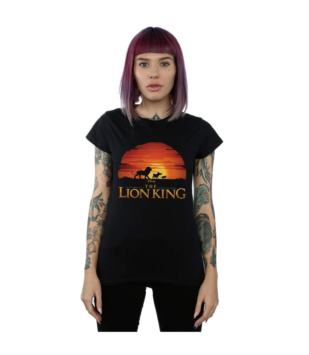Disney T-shirt en coton avec logo Sunset du Roi Lion Womens/Ladies (Noir) - UTBI25082-2