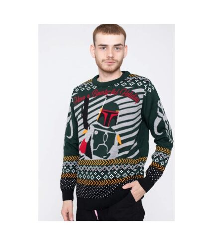 Star Wars Unisex Adult Bounty Full Boba Fett Knitted Christmas Sweater (Multicolored) - UTHE674