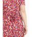 Robe courte col V graphique base évasée-3