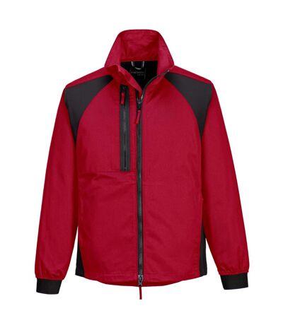 Mens wx2 stretch jacket deep red Portwest