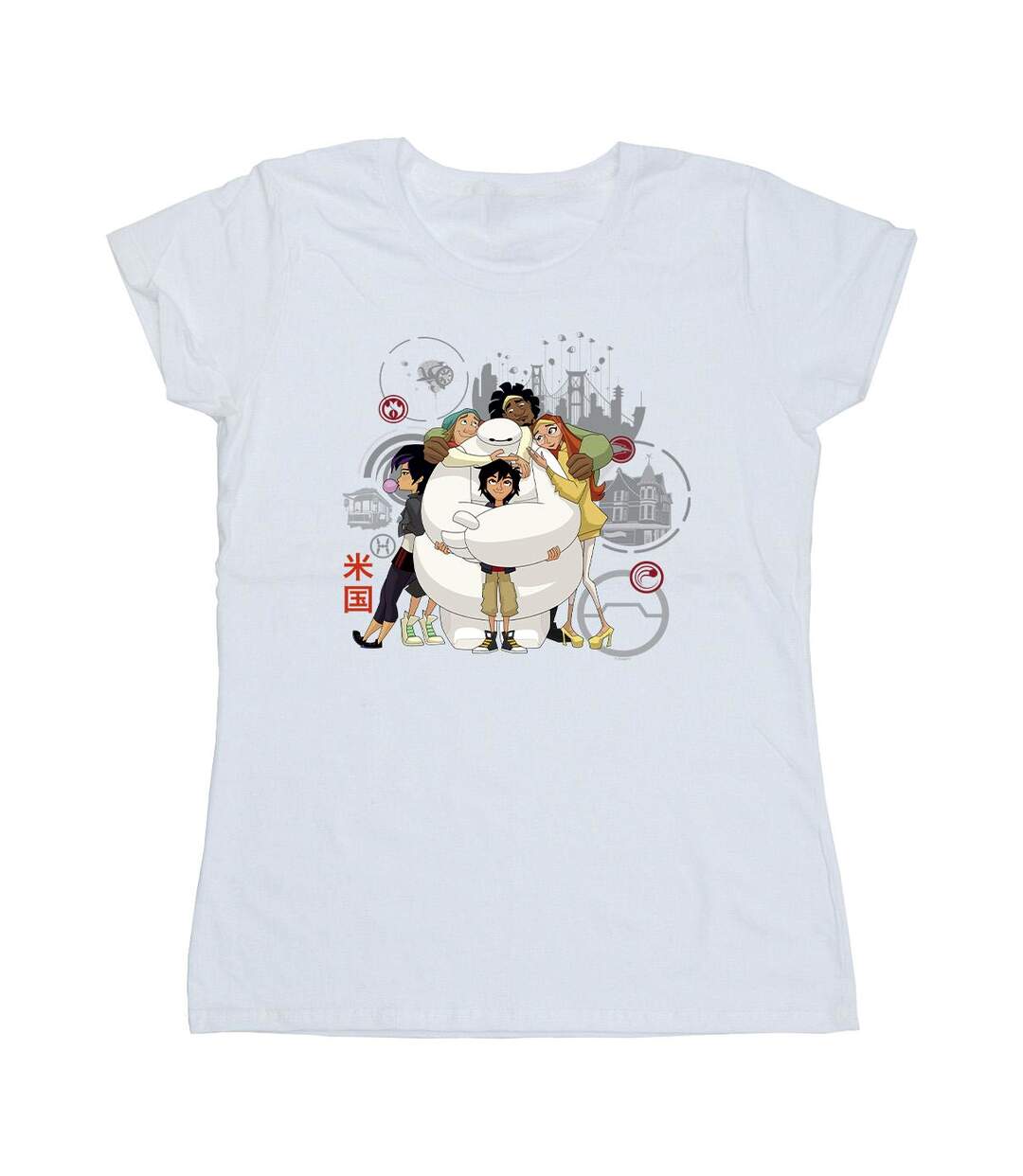 Disney - T-shirt BIG HERO BAYMAX GROUP HUG - Femme (Blanc) - UTBI13244-1