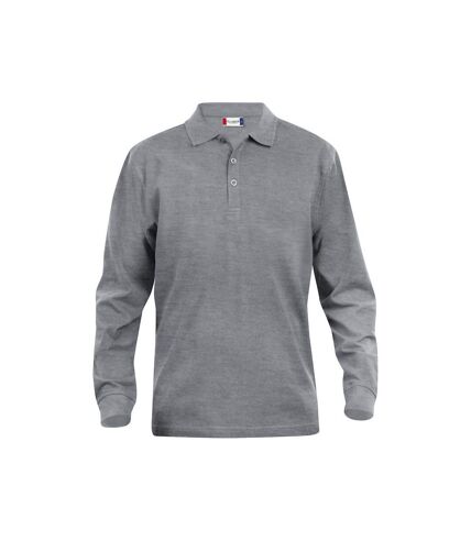 Clique Mens Classic Lincoln Melange Long-Sleeved Polo Shirt (Gray) - UTUB698