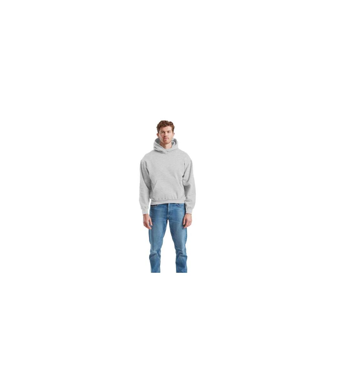 Sweat À Capuche Homme Gris Clair Chiné Fruit Of The Loom-1