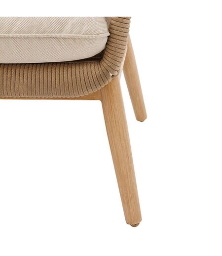 Fauteuil de salon de jardin en acier effet bois et mailles ORISSA
