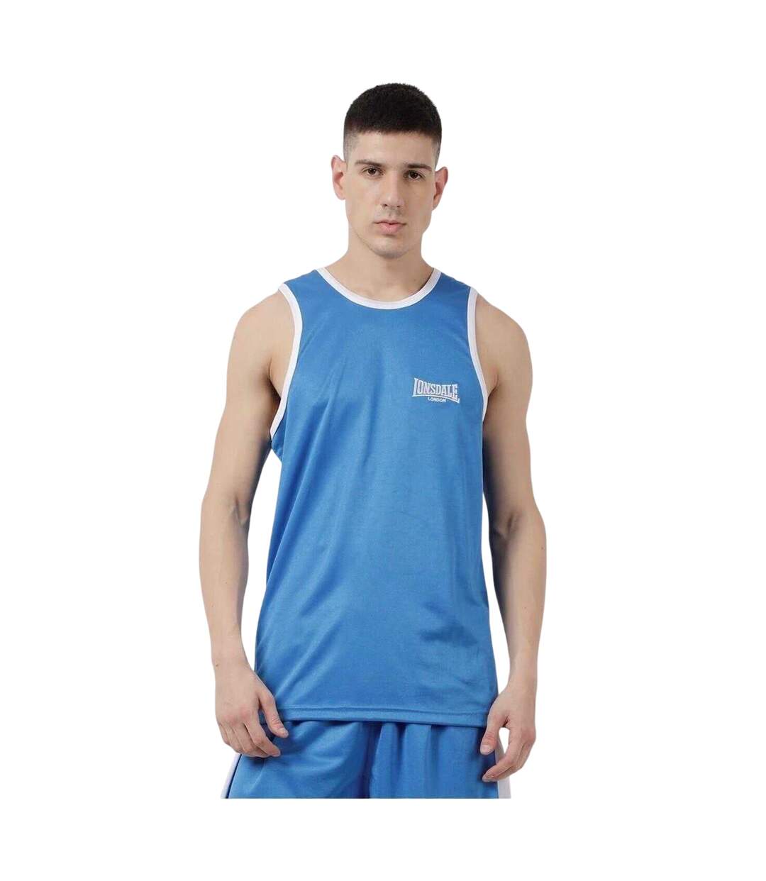 Mens Boxing Vest Blue White Lonsdale-2