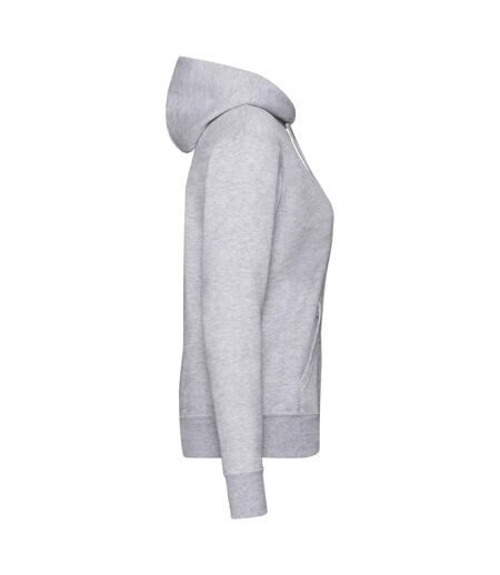 Womens/ladies Classic Plain Hoodie Heather Grey Fruit Of The Loom