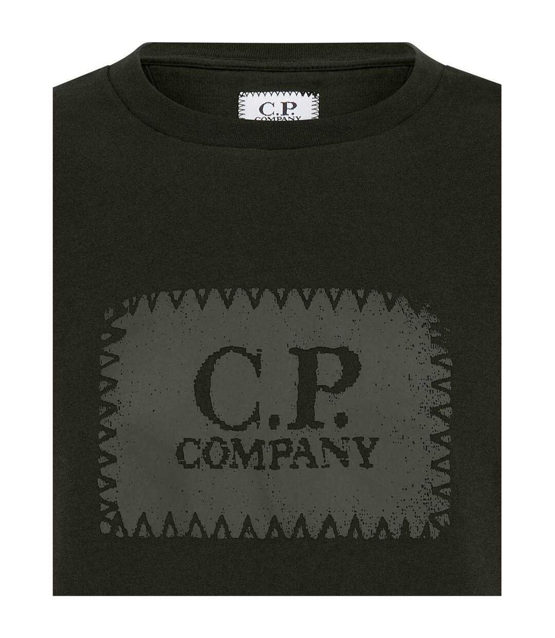 Mens Block Logo Short-sleeved T-shirt Ivy Green C.P. Company-3