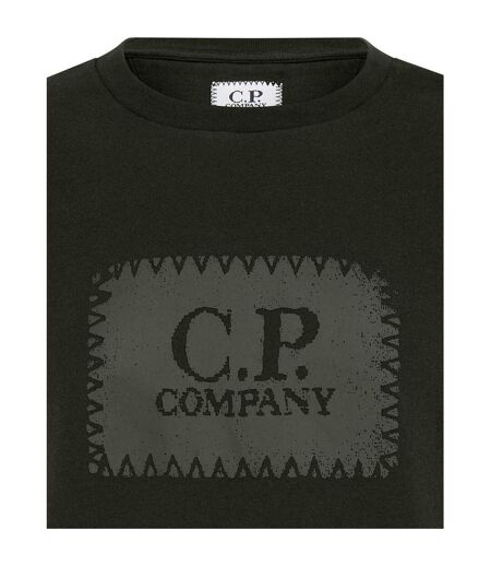 Mens Block Logo Short-sleeved T-shirt Ivy Green C.P. Company