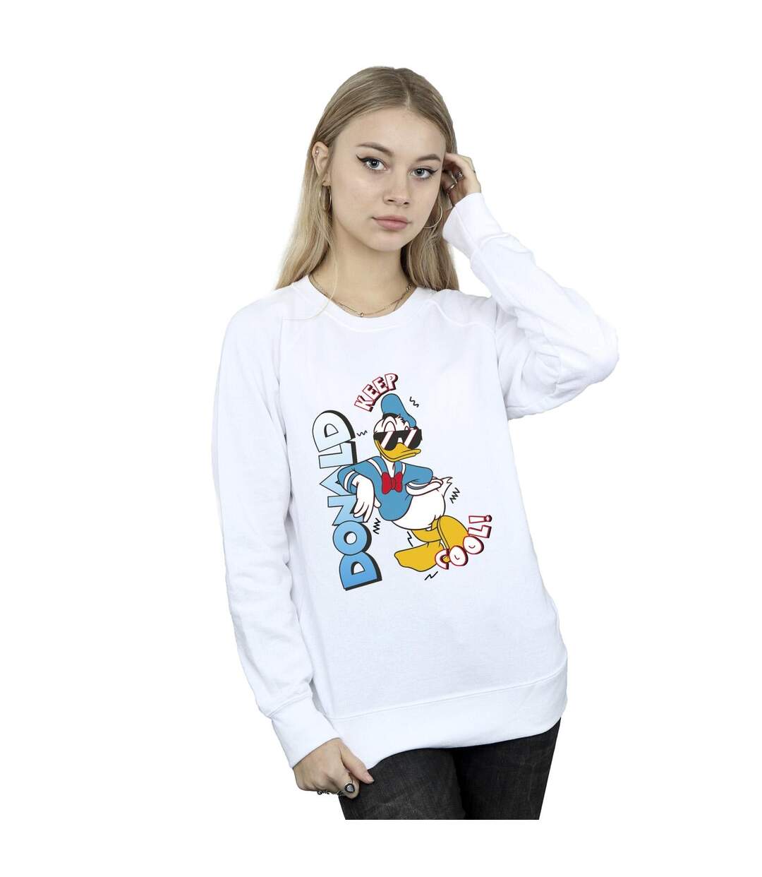 Disney Sweatshirt cool Donald Duck Femme/Ladies (Blanc) - UTBI28450-2