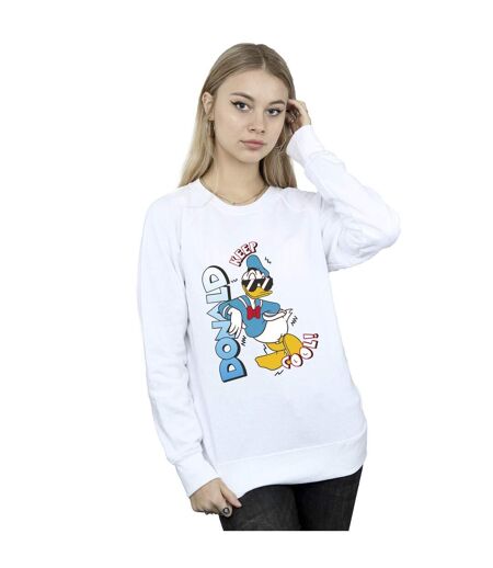 Disney Sweatshirt cool Donald Duck Femme/Ladies (Blanc) - UTBI28450