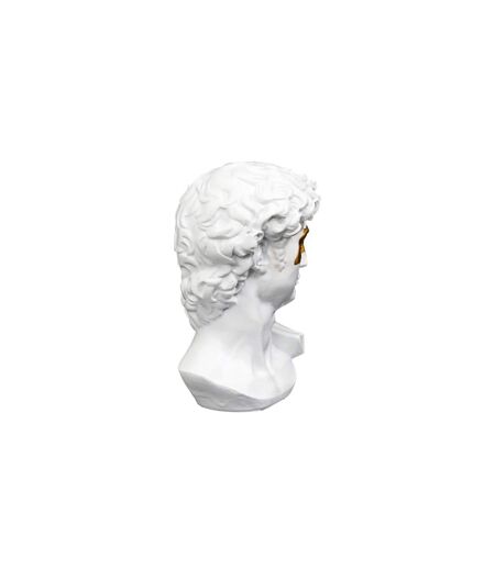 Statuette Déco David avec Masque 15cm Blanc