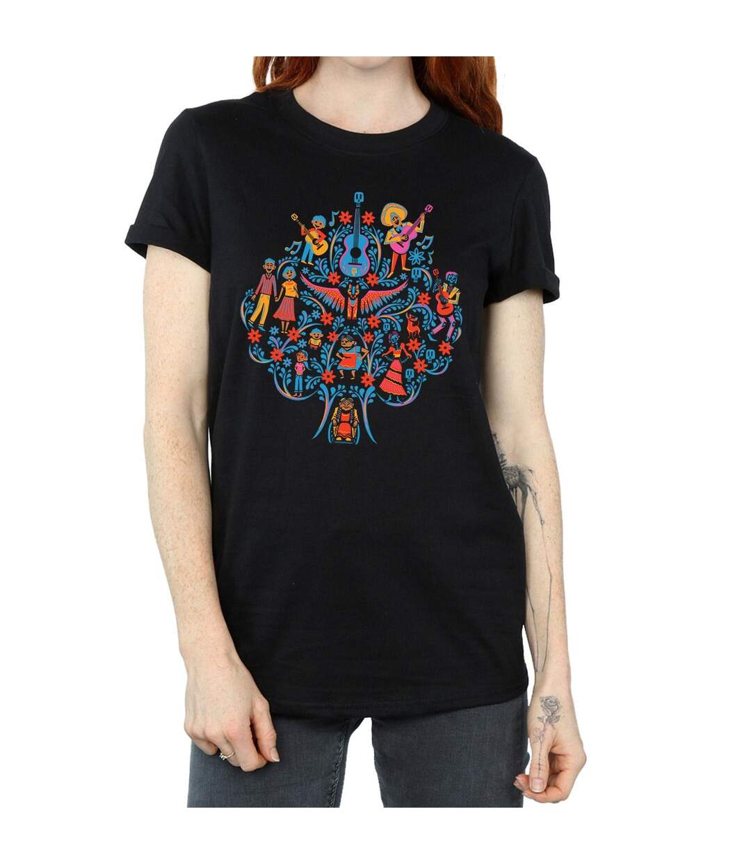 Disney - T-shirt COCO TREE PATTERN - Femme (Noir) - UTBI16467-3